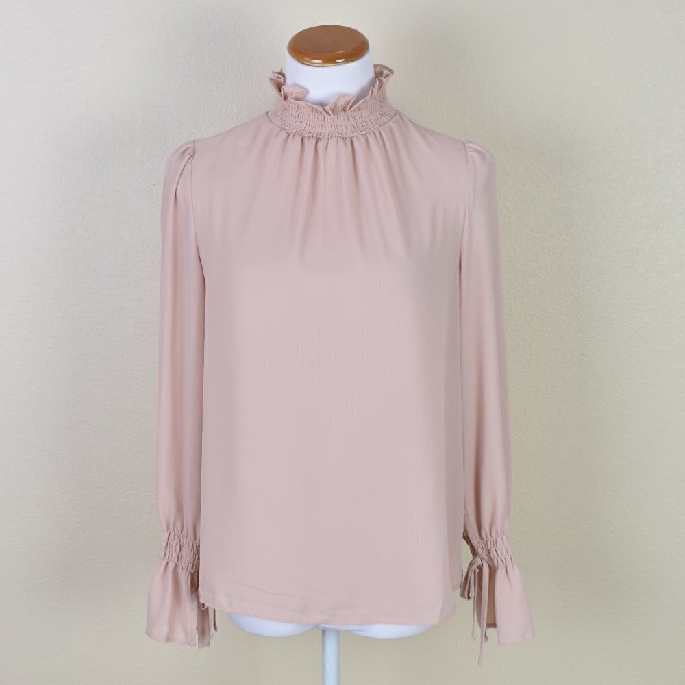 Vince Camuto Smocked Neck Blouse NEW - Picture 1 of 7